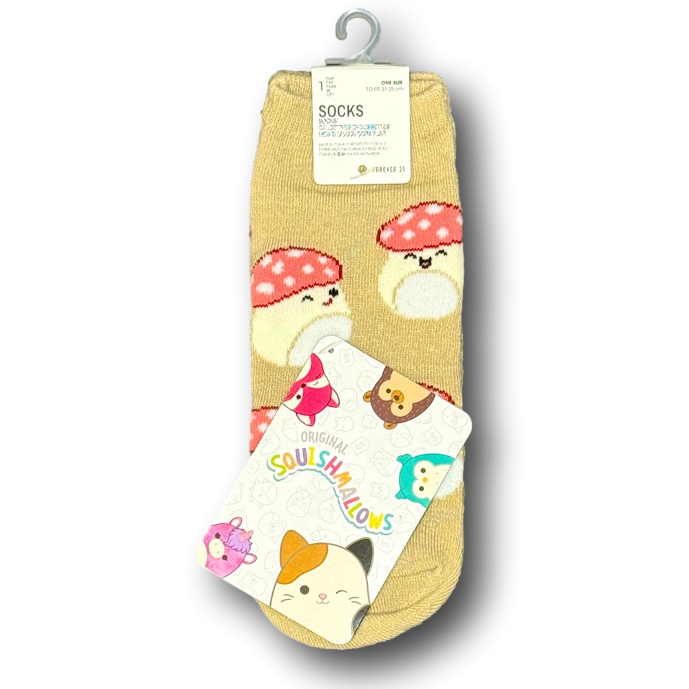 3/$20 Squishmallows Mushrooms Funny Novelty No-Show Socks - Brand New